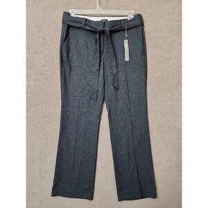 LOFT Marisa Trouser Dress Pants Womens 10 Blue Straight Leg Belted Stretch NEW
